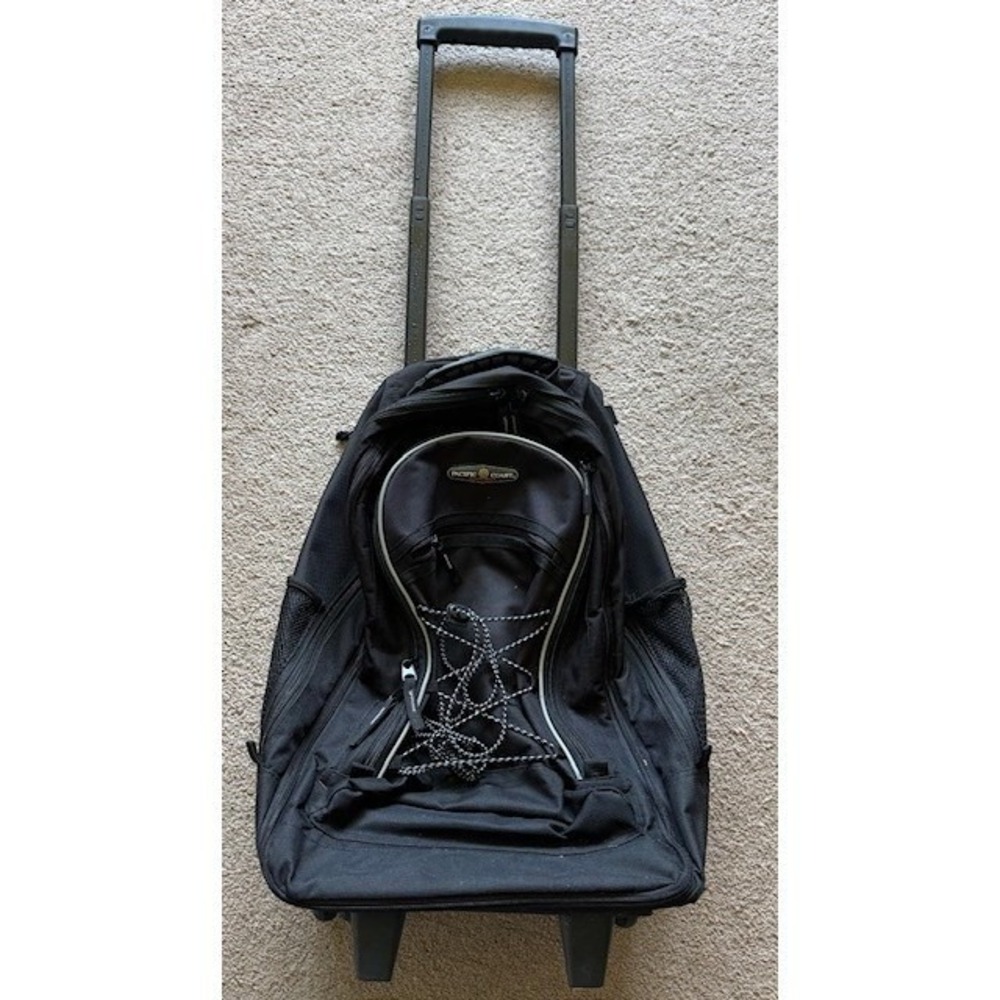 Pacific Coast Rolling Backpack Black Travel  Telescoping Handle Wheels Carryon